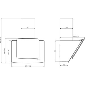 Вытяжка Elikor Кварц 60П-1000-Е4Д черный/черное стекло