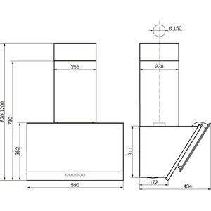 Вытяжка Elikor Рубин Ceramics S4 90П-700-Э4Д антрацит/бронзовый травертин