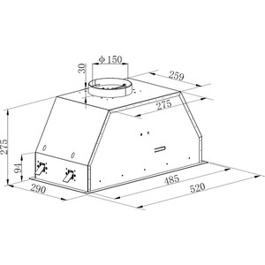 Вытяжка встраиваемая Korting KHI 6892 DGN
