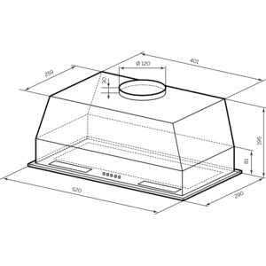 Вытяжка встраиваемая Lex HYPER 600 Light WH