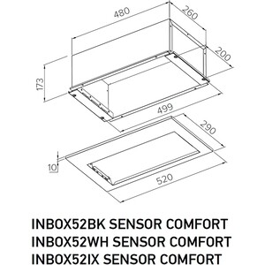 Вытяжка встраиваемая Meferi INBOX52WH SENSOR COMFORT