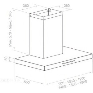 Вытяжка Pando P-861/90 IX 1050 SEC PLUS