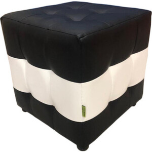 Пуф Мягкий офис Классик ромб черный-белый