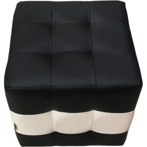 Пуф Мягкий офис Классик ромб черный-белый