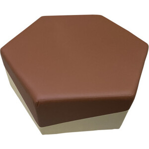 Пуф Мягкий офис Фригг шестигранник коричнево-бежевый