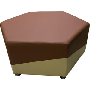 Пуф Мягкий офис Фригг шестигранник коричнево-бежевый