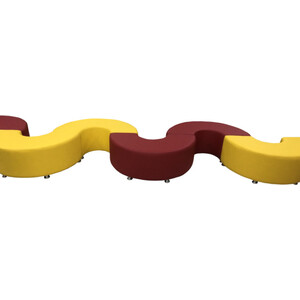 Набор банкеток Мягкий офис Комплект Радуга шестиместный красно-желтый