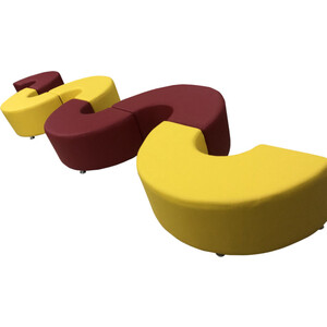 Набор банкеток Мягкий офис Комплект Радуга шестиместный красно-желтый