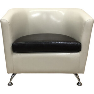 Кресло Мягкий офис Волна кремовый-шоколадный