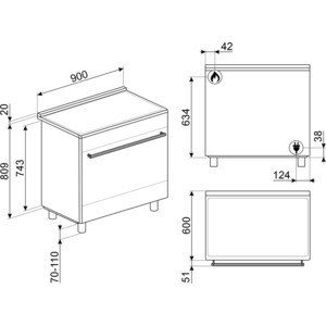 Варочный центр Smeg C95GMCMB2