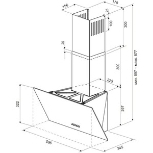 Вытяжка Krona POLLY 600 BLACK PB