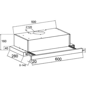Вытяжка встраиваемая Lex Hubble G 600 GREY