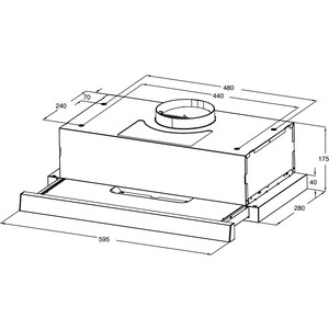 Вытяжка встраиваемая Weissgauff TEL 06 1M BM