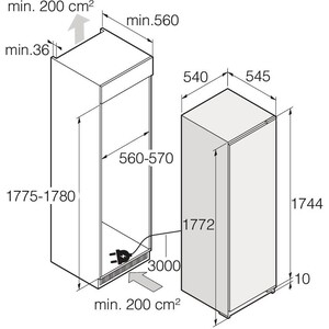 Встраиваемый холодильник Asko RFB31831EI