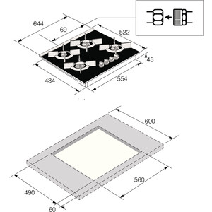 Газовая варочная панель Asko HG8640BGB1
