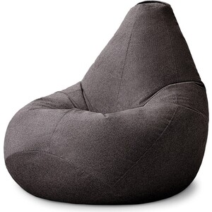 Кресло бескаркасное Mypuff груша, Антрацит, размер XXXXL- Комфорт, букле