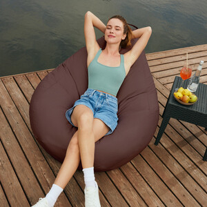 Кресло бескаркасное Mypuff груша, Шоколад, размер XXXXL- Комфорт, Оксфорд 600