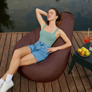 Кресло бескаркасное Mypuff груша, Шоколад, размер XXXXL- Комфорт, Оксфорд 600