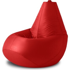 Кресло бескаркасное Mypuff груша, Красный, размер XXL- Миди, оксфорд