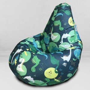 Кресло бескаркасное Mypuff груша, Приключения Дино, размер XXXXL- Комфорт, оксфорд