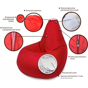 Кресло бескаркасное Mypuff груша, Приключения Дино, размер XXL- Миди, оксфорд