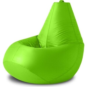 Кресло бескаркасное Mypuff груша, Салатовый неон, размер XXL- Миди, оксфорд