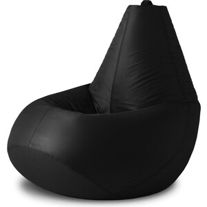 Кресло бескаркасное Mypuff груша, Черный, размер XXL- Миди, оксфорд