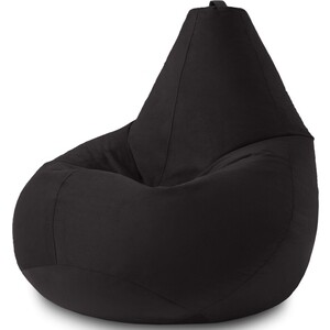 Кресло бескаркасное Mypuff груша, Черный, размер XXXXL- Комфорт, велюр