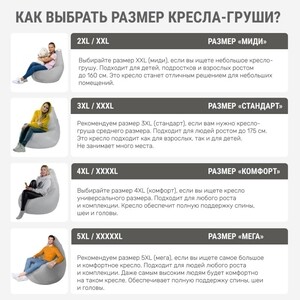 Кресло бескаркасное Mypuff груша, Какао, размер XXXXXL- Мега, велюр
