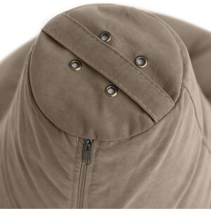 Кресло бескаркасное Mypuff груша, Серо-бежевый, размер XXL- Миди, мебельный велюр