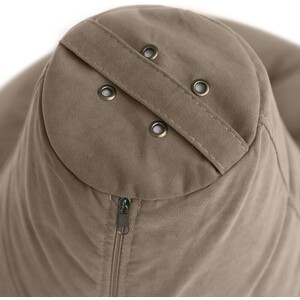 Кресло бескаркасное Mypuff груша, Серо-бежевый, размер XXXL- Стандарт, мебельный велюр