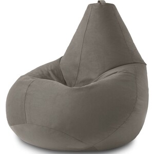 Кресло бескаркасное Mypuff груша, Серый, размер XXXL- Стандарт, велюр