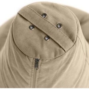 Кресло бескаркасное Mypuff груша, Теплый бежевый, размер XXL- Миди, мебельный велюр