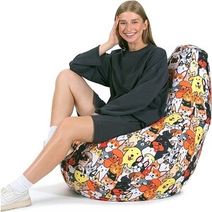 Кресло бескаркасное Mypuff груша, Домашние любимцы, размер XXL- Миди, мебельный хлопок