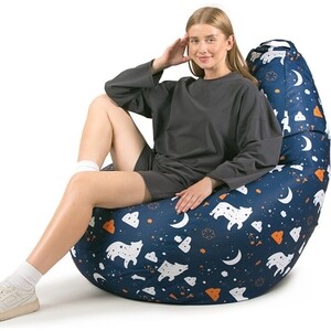 Кресло бескаркасное Mypuff груша, Сказочный волк, размер XXXXL- Комфорт, мебельный хлопок