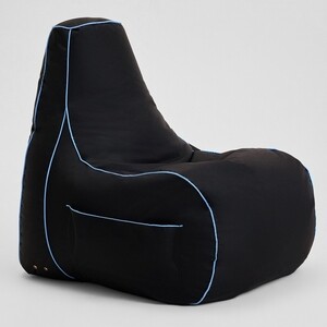 Кресло бескаркасное игровое Mypuff GAME ZONE, оксфорд, черно-голубое