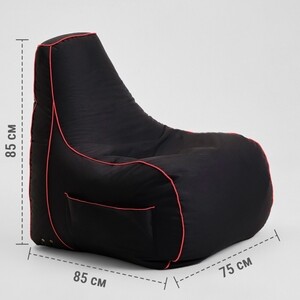 Кресло бескаркасное игровое Mypuff GAME ZONE, оксфорд, черно-красное