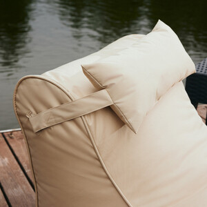 Кресло бескаркасное Mypuff лежак шезлонг, Лонг Бежевый, оксфорд 600