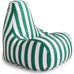 Кресло-пуф шезлонг Mypuff Бело-зеленый, оксфорд