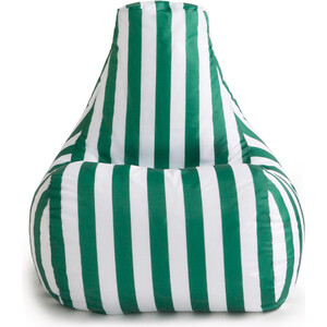 Кресло-пуф шезлонг Mypuff Бело-зеленый, оксфорд