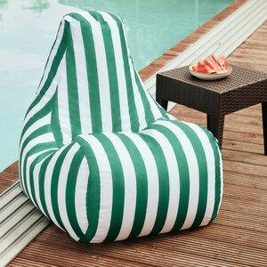 Кресло-пуф шезлонг Mypuff Бело-зеленый, оксфорд