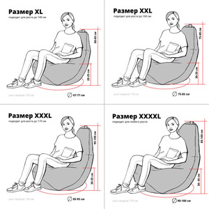 Кресло бескаркасное Mypuff груша, Цветы на сером, размер Комфорт, мебельный хлопок