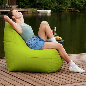 Кресло-пуф шезлонг Mypuff Салатовый, оксфорд 600