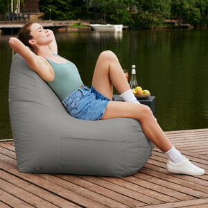 Кресло-пуф шезлонг Mypuff Серый, оксфорд 600