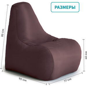 Кресло-пуф шезлонг Mypuff Шоколад, оксфорд