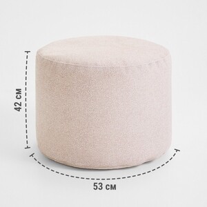 Пуфик бескаркасный Mypuff цилиндр Бежевый, букле