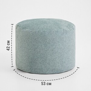 Пуфик бескаркасный Mypuff цилиндр Ментол, букле