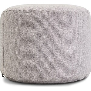 Пуфик бескаркасный Mypuff цилиндр Светло-серый, букле