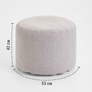 Пуфик бескаркасный Mypuff цилиндр Светло-серый, букле