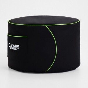 Пуфик бескаркасный Mypuff Игровой столик, GAME ZONE, оксфорд, черно-салатовый